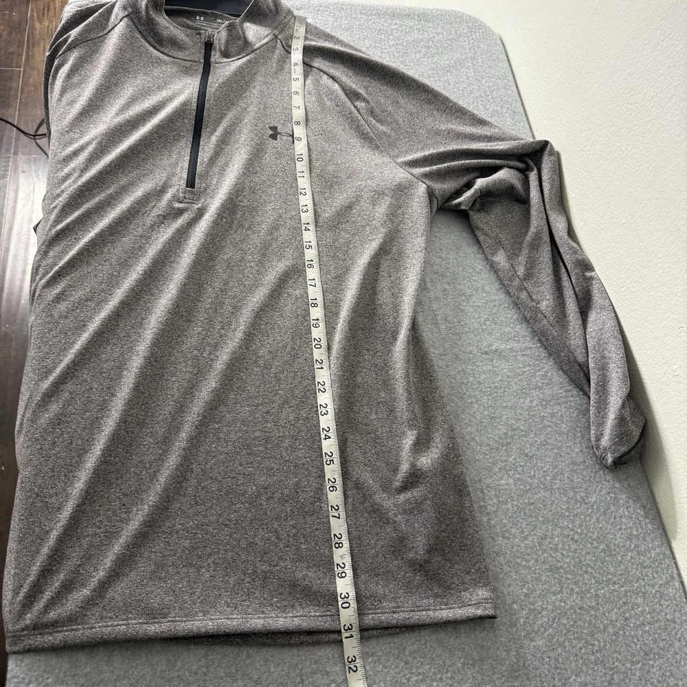 Under Armour Tech Gray Half Zip Long Sleeve Pullover Shirt Athletic Mens 2XL - Picture 9 of 10